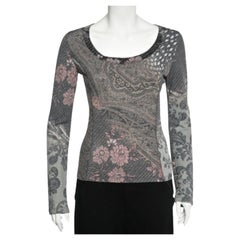 Class by Roberto Cavalli Multicolor Paisley Print Knit Scoop Neck Top M