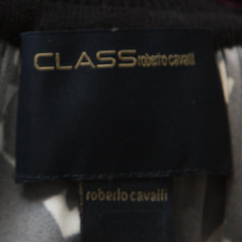 Class By Roberto Cavalli Multicolor Printed Bodice Knit Detail Sheath Dress M 2