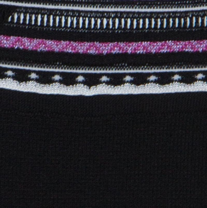 Class By Roberto Cavalli Multicolor Printed Bodice Knit Detail Sheath Dress M 3