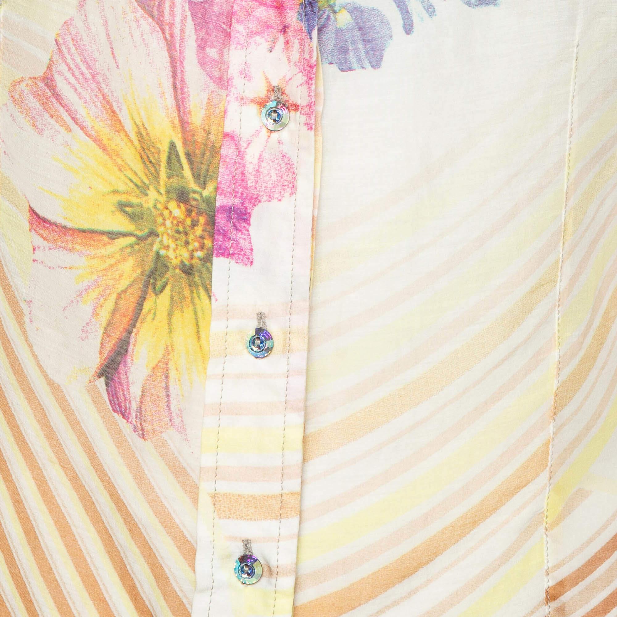 Beige Class by Roberto Cavalli - Camicia in misto cotone stampata multicolore L. in vendita