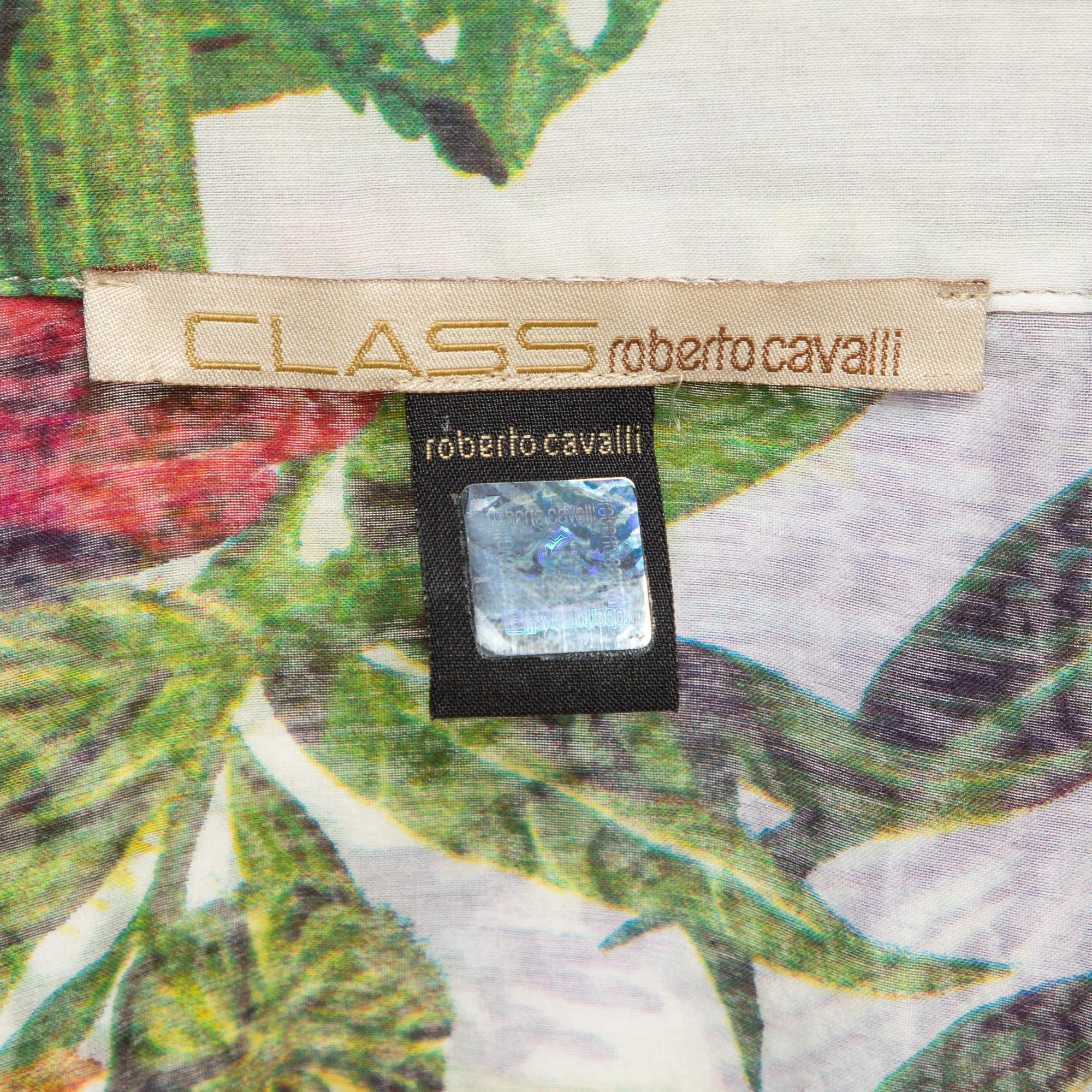 Class by Roberto Cavalli - Camicia in misto cotone stampata multicolore L. In condizioni buone in vendita a Dubai, Al Qouz 2