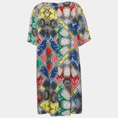 Class by Roberto Cavalli Multicolor Printed Crepe Mini Shift Dress L