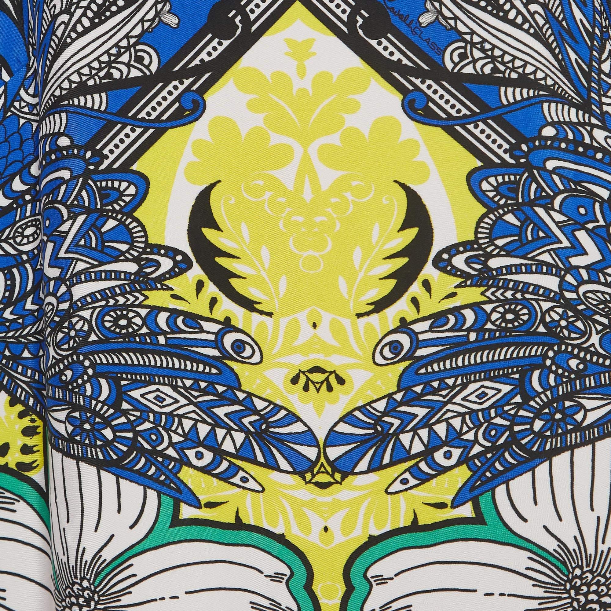 Class by Roberto Cavalli Mehrfarbig bedrucktes Mini-Shiftkleid aus Krepp L (Braun) im Angebot