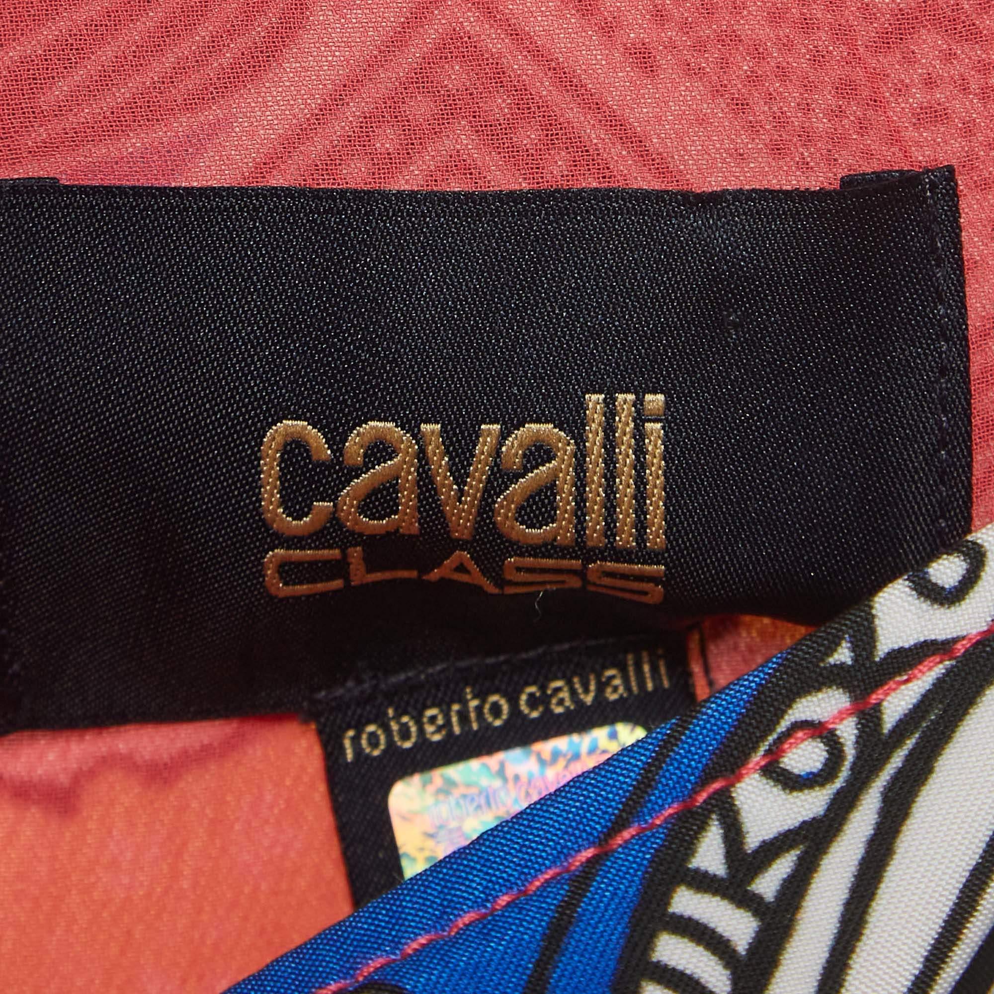 Class by Roberto Cavalli Mehrfarbig bedrucktes Mini-Shiftkleid aus Krepp L im Zustand „Hervorragend“ im Angebot in Dubai, Al Qouz 2