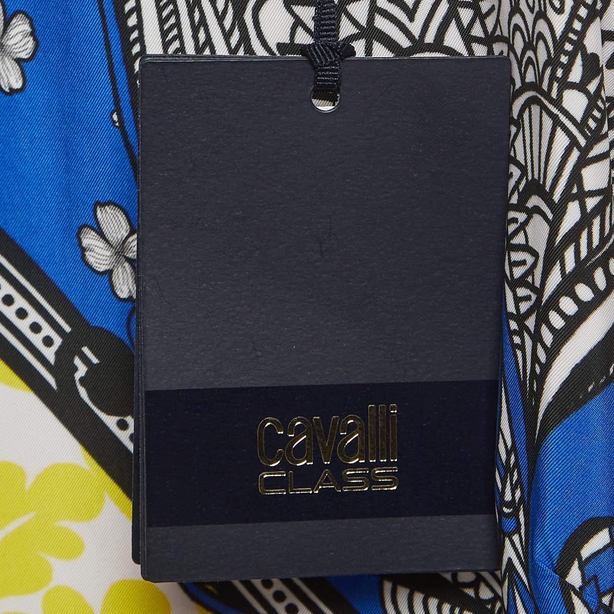 Class by Roberto Cavalli Mehrfarbig bedrucktes Mini-Shiftkleid aus Krepp L im Angebot 1