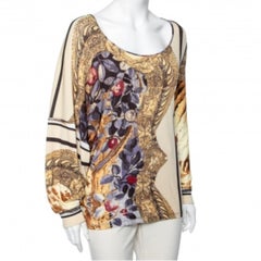 Class by Roberto Cavalli Top in jersey stampato multicolore M. I.