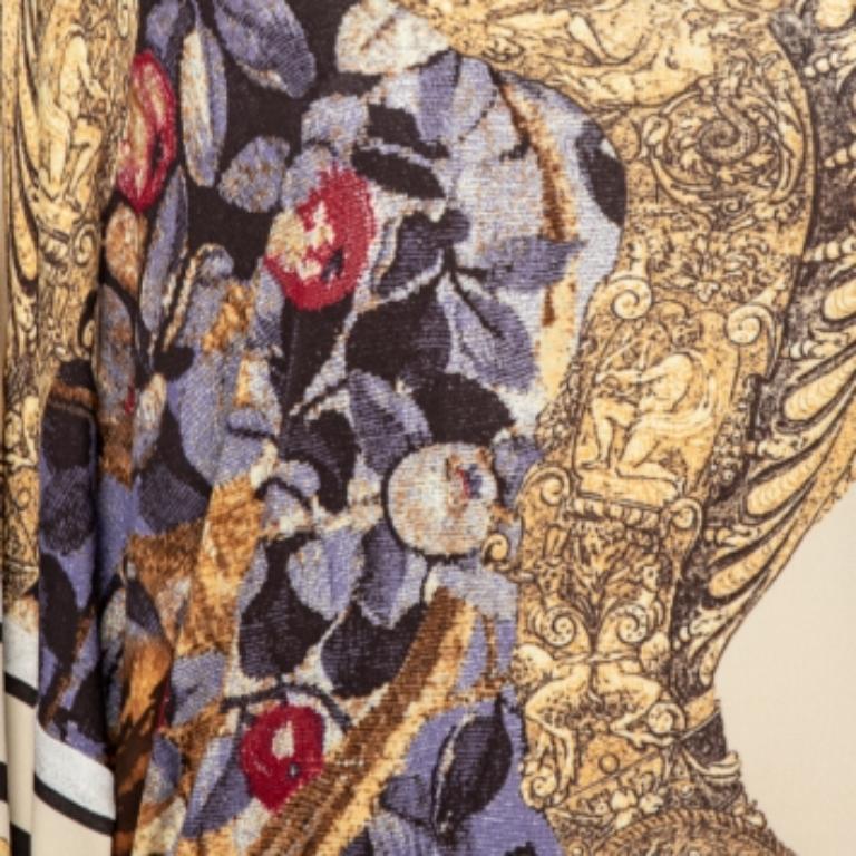 Women's Class by Roberto Cavalli Multicolor Printed Jersey Top M For Sale