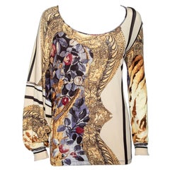 Haut Class by Roberto Cavalli en jersey imprimé multicolore, taille M