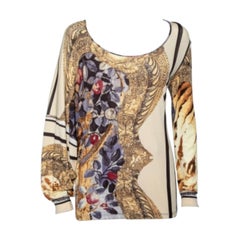 Class by Roberto Cavalli Top in jersey stampato multicolore M. I.