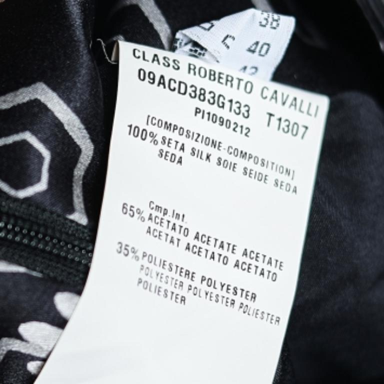 Donna Class by Roberto Cavalli Gonna a tubino in raso stampato multicolore M. in vendita