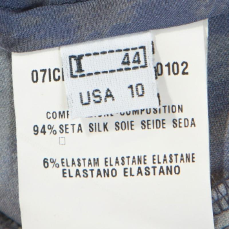 Class by Roberto Cavalli Camicia in raso di seta stretch stampata multicolore M. in vendita 1