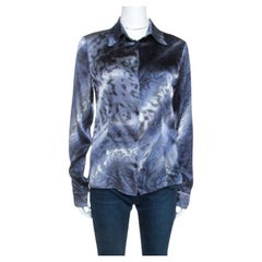 Class by Roberto Cavalli Multicolor Printed Stretch Silk Satin Shirt M