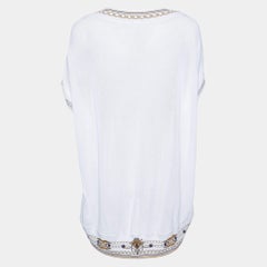 Class by Roberto Cavalli Tunica in seta stampata e maglia blu navy XL