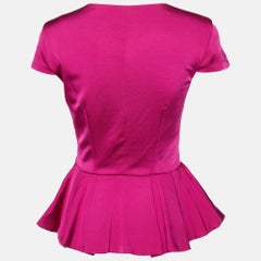 Class by Roberto Cavalli Pink Jersey Peplum Top M