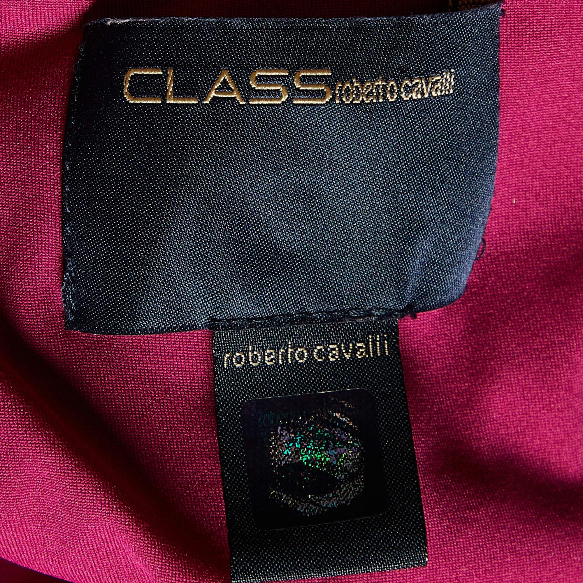 Class by Roberto Cavalli Top Peplum in jersey rosa M. in vendita 1