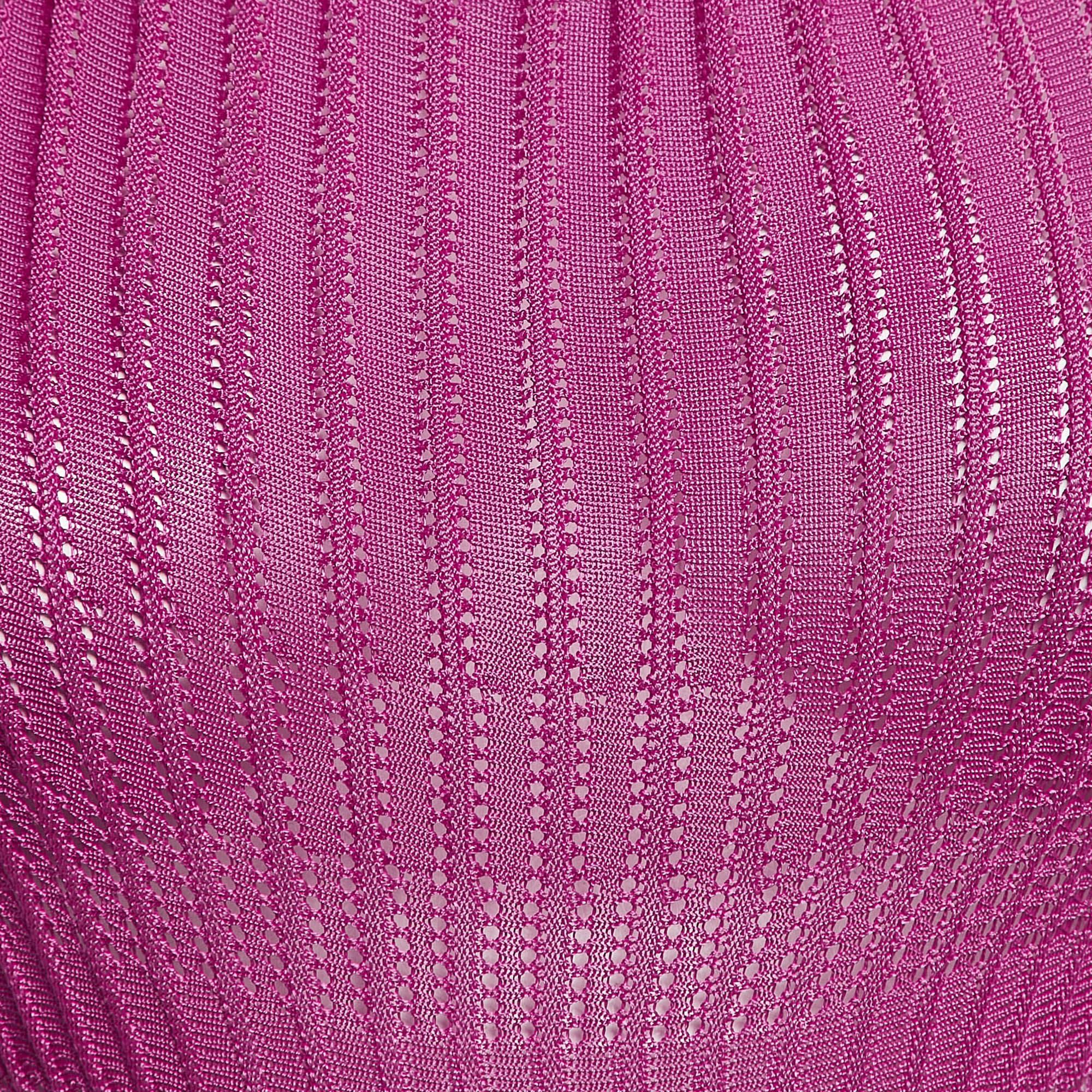 Rosa Class by Roberto Cavalli - Maxi abito in maglia a motivi rosa XS