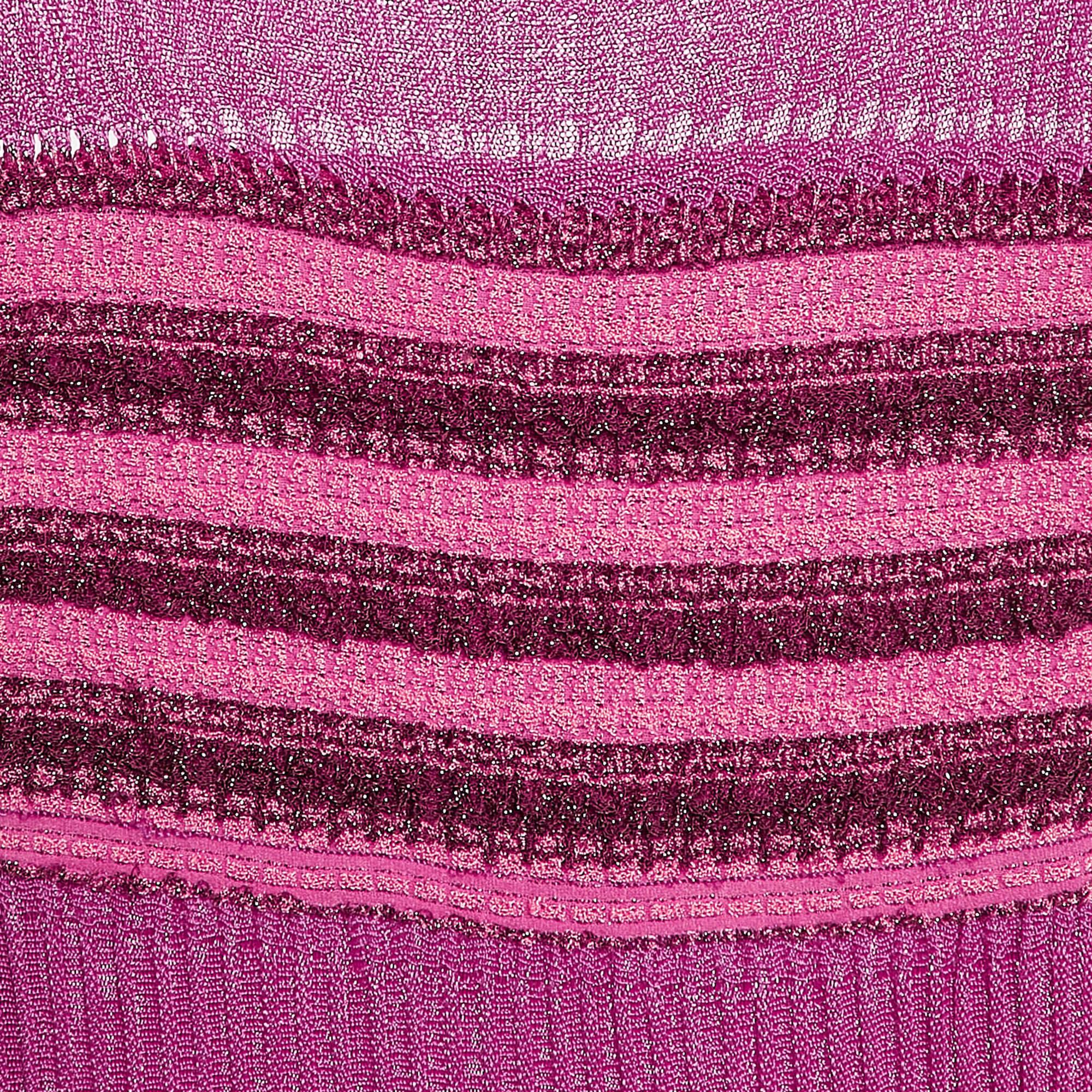Class by Roberto Cavalli - Maxi abito in maglia a motivi rosa XS In condizioni buone a Dubai, Al Qouz 2
