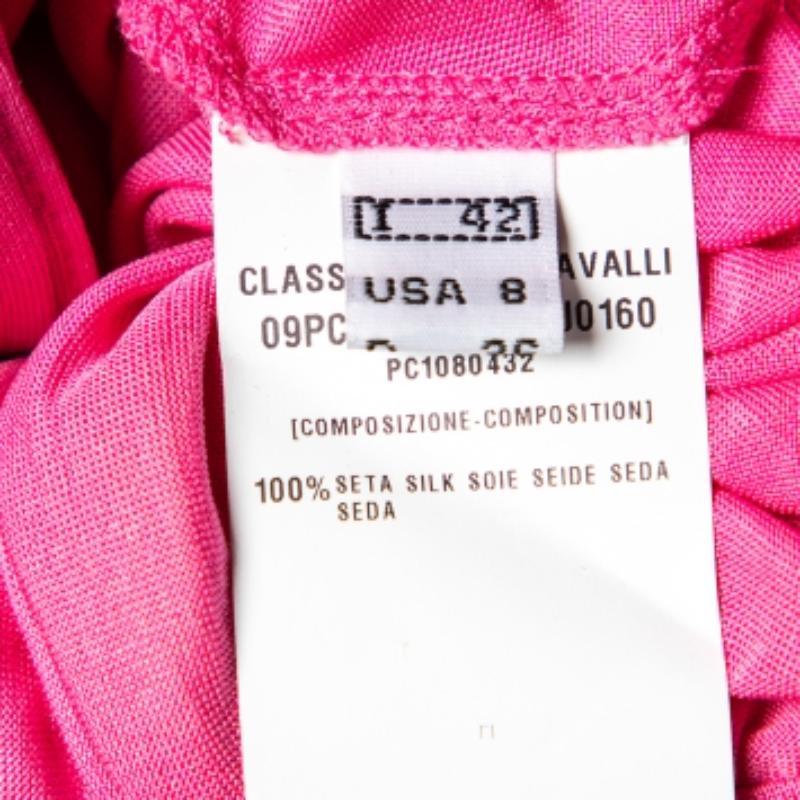 Top Class by Roberto Cavalli rose en maille de soie boutonné à l'avant, M Bon état à Dubai, Al Qouz 2