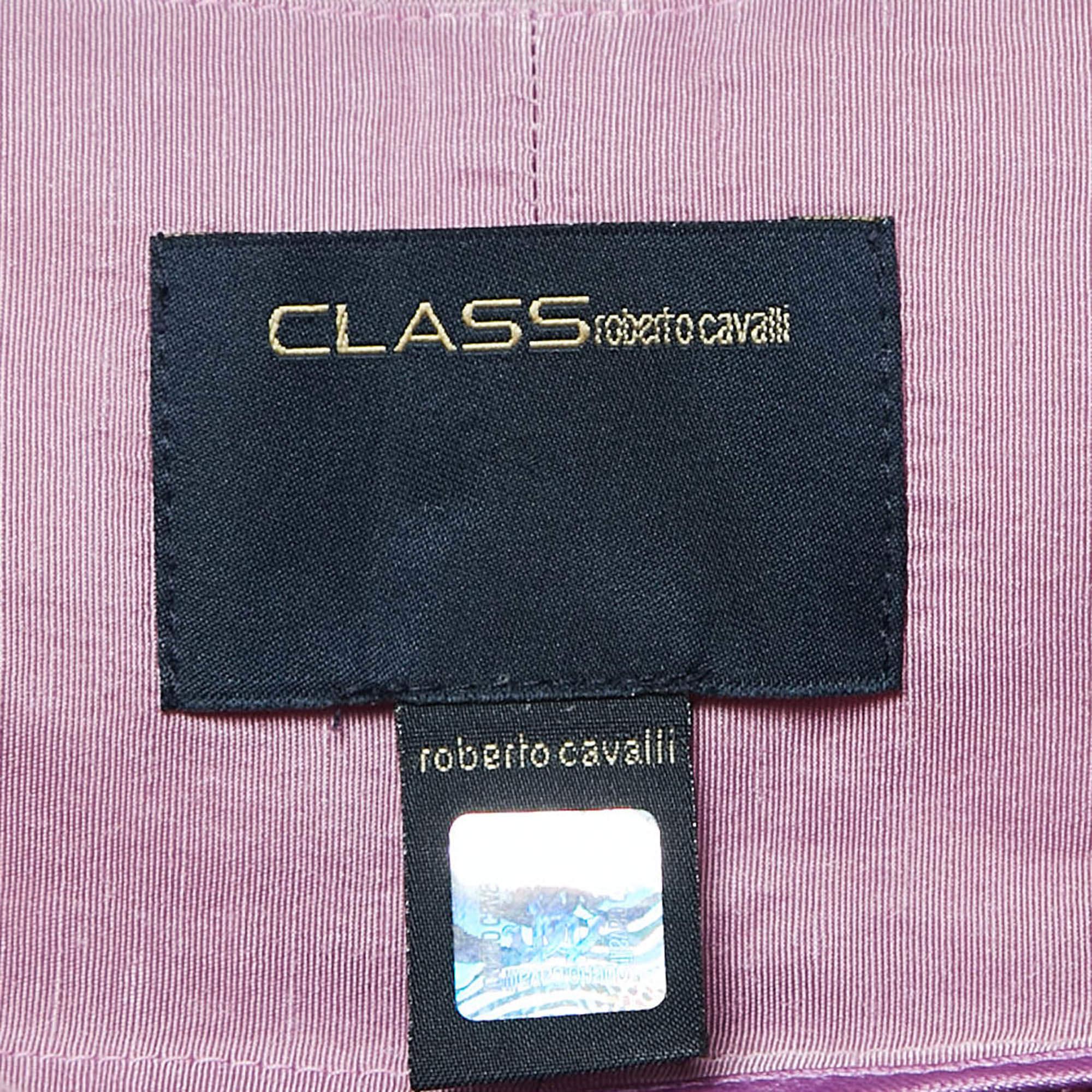 Class by Roberto Cavalli Maxifalda fruncida de crepé morado M en Excelente estado para la venta en Dubai, Al Qouz 2