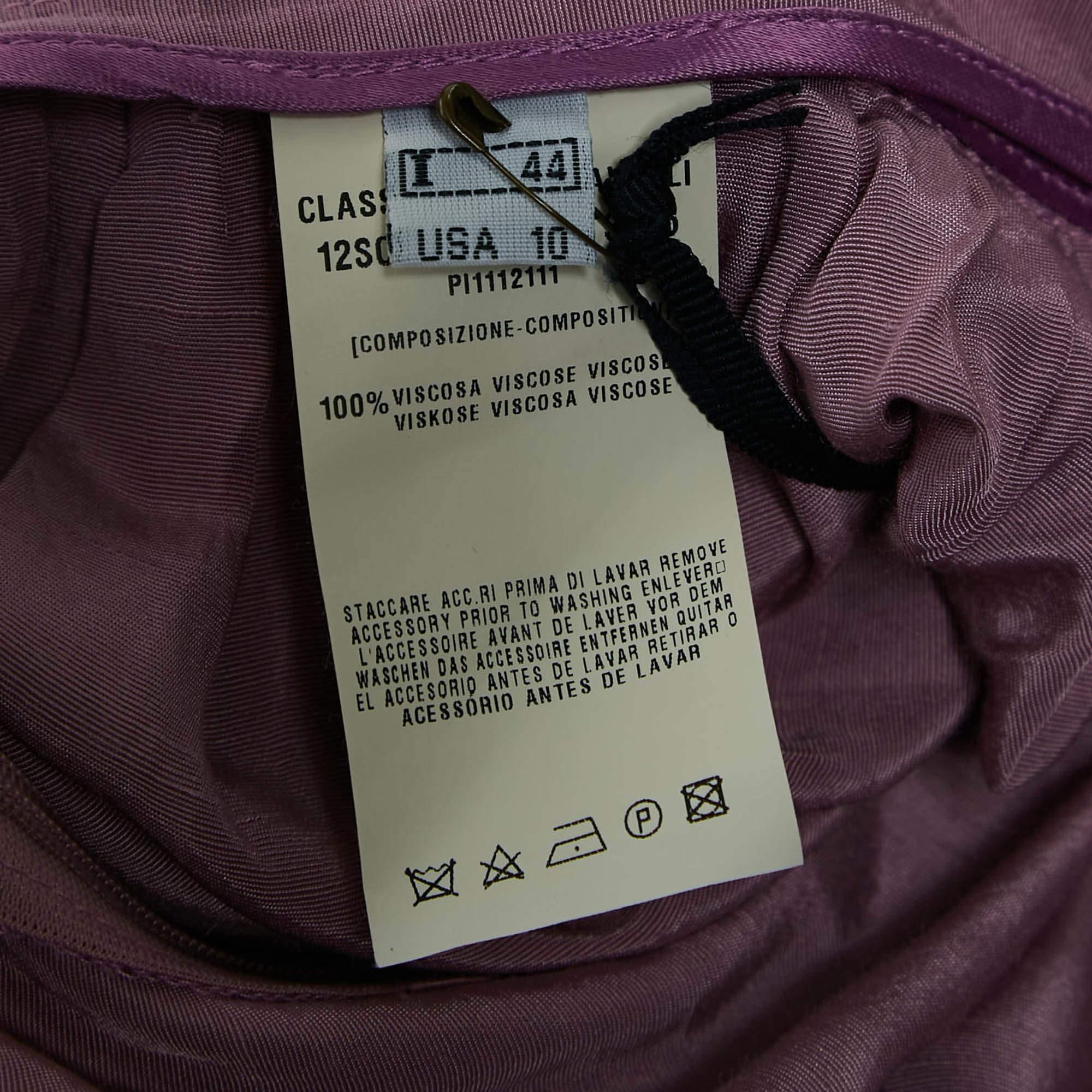 Class by Roberto Cavalli Maxifalda fruncida de crepé morado M en venta 1