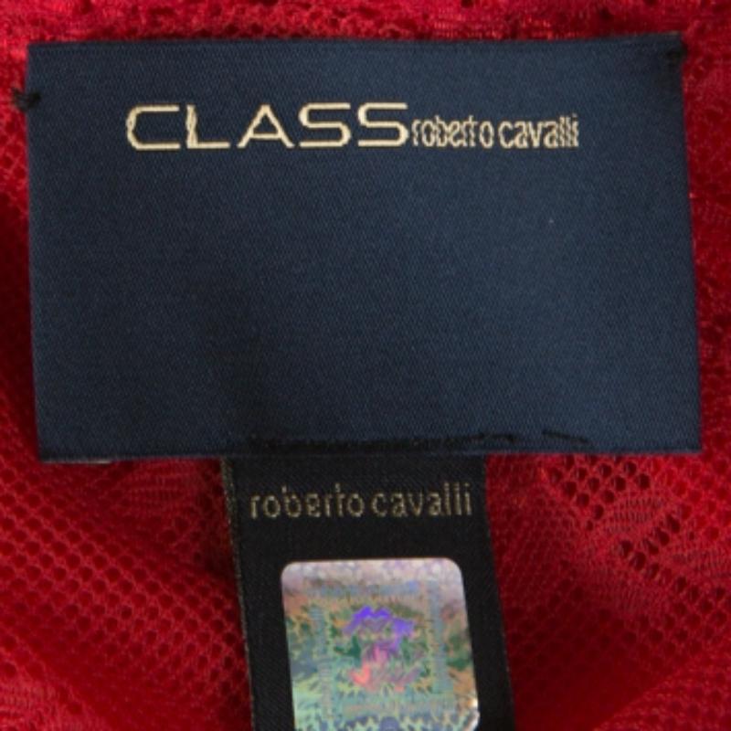 Rosso Class By Roberto Cavalli - Vestito senza maniche con inserti in pizzo in rosso M. I. in vendita