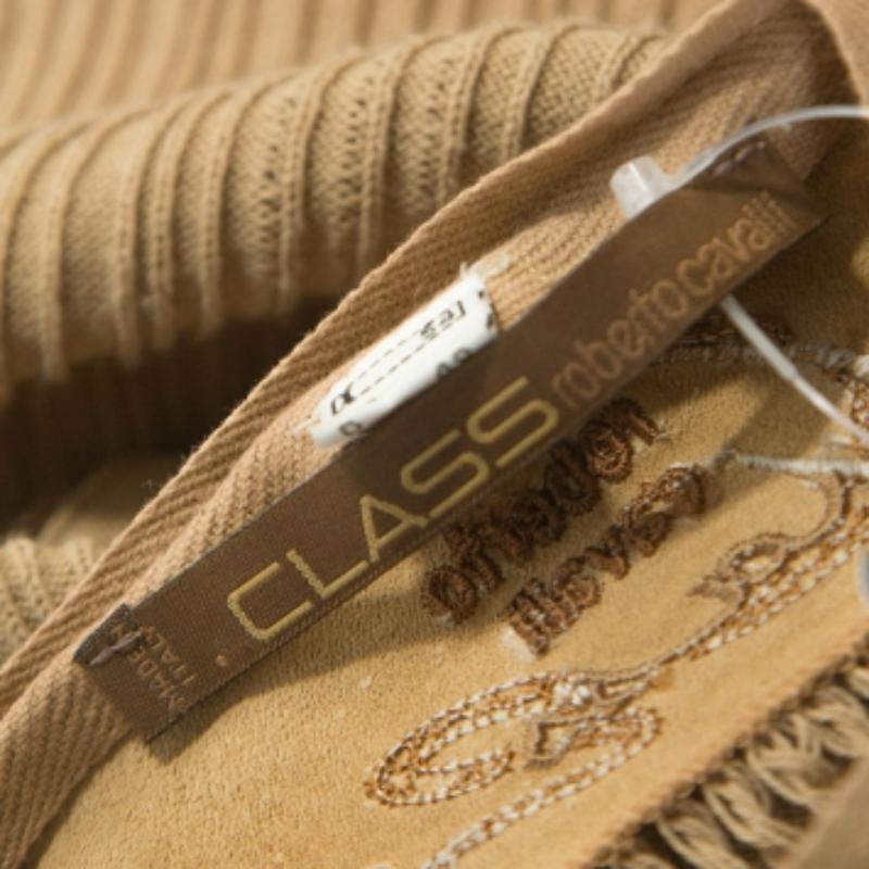 Class by Roberto Cavalli Top in pelle a coste Tan XXL In condizioni buone in vendita a Dubai, Al Qouz 2
