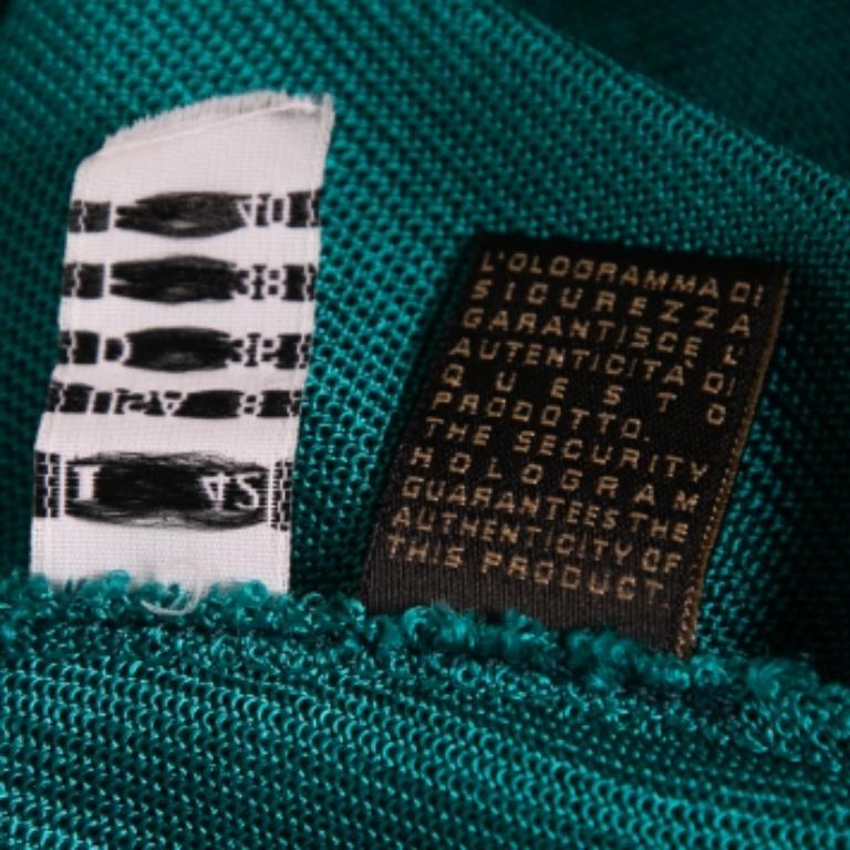 Class by Roberto Cavalli Canotta con orlo impreziosito in maglia blu verde acqua M. I. In condizioni buone in vendita a Dubai, Al Qouz 2