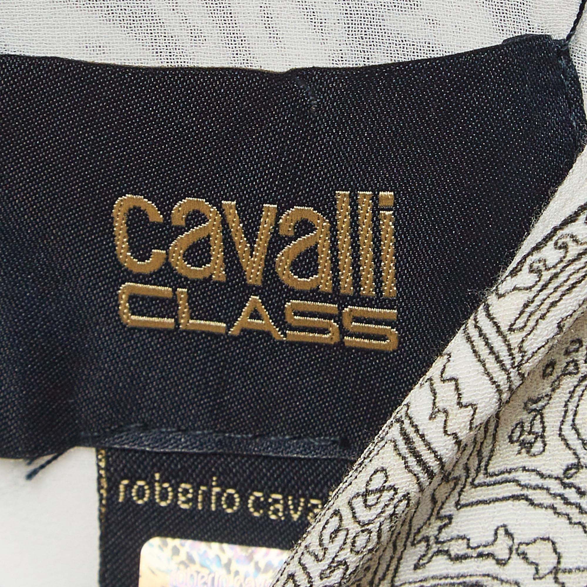 Robe courte Class by Roberto Cavalli imprimée blanche/noire M Excellent état - En vente à Dubai, Al Qouz 2