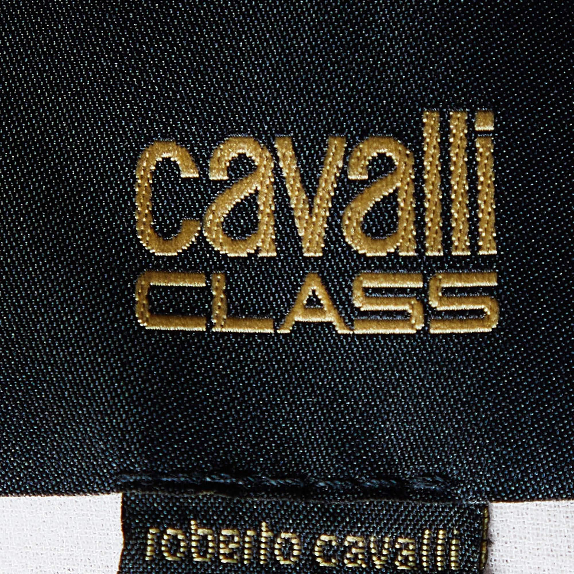 Class By Roberto Cavalli Weiße Krepp-Crop-Strickjacke M im Zustand „Gut“ im Angebot in Dubai, Al Qouz 2