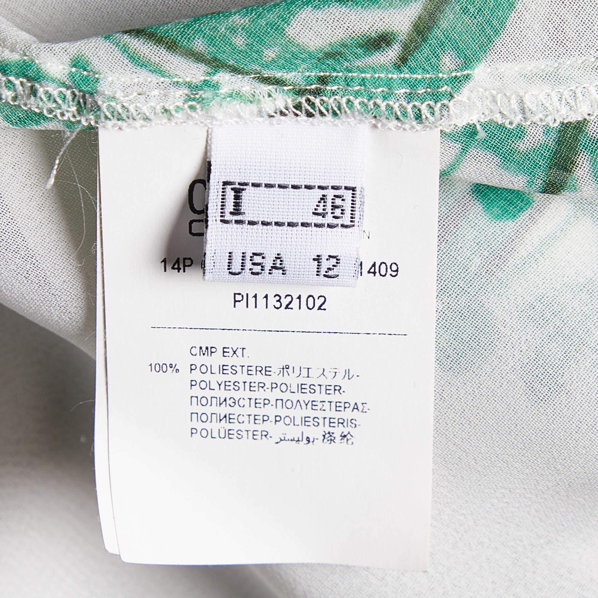 Chemisier ajusté Class by Roberto Cavalli en crêpe imprimé blanc, taille L Pour femmes en vente