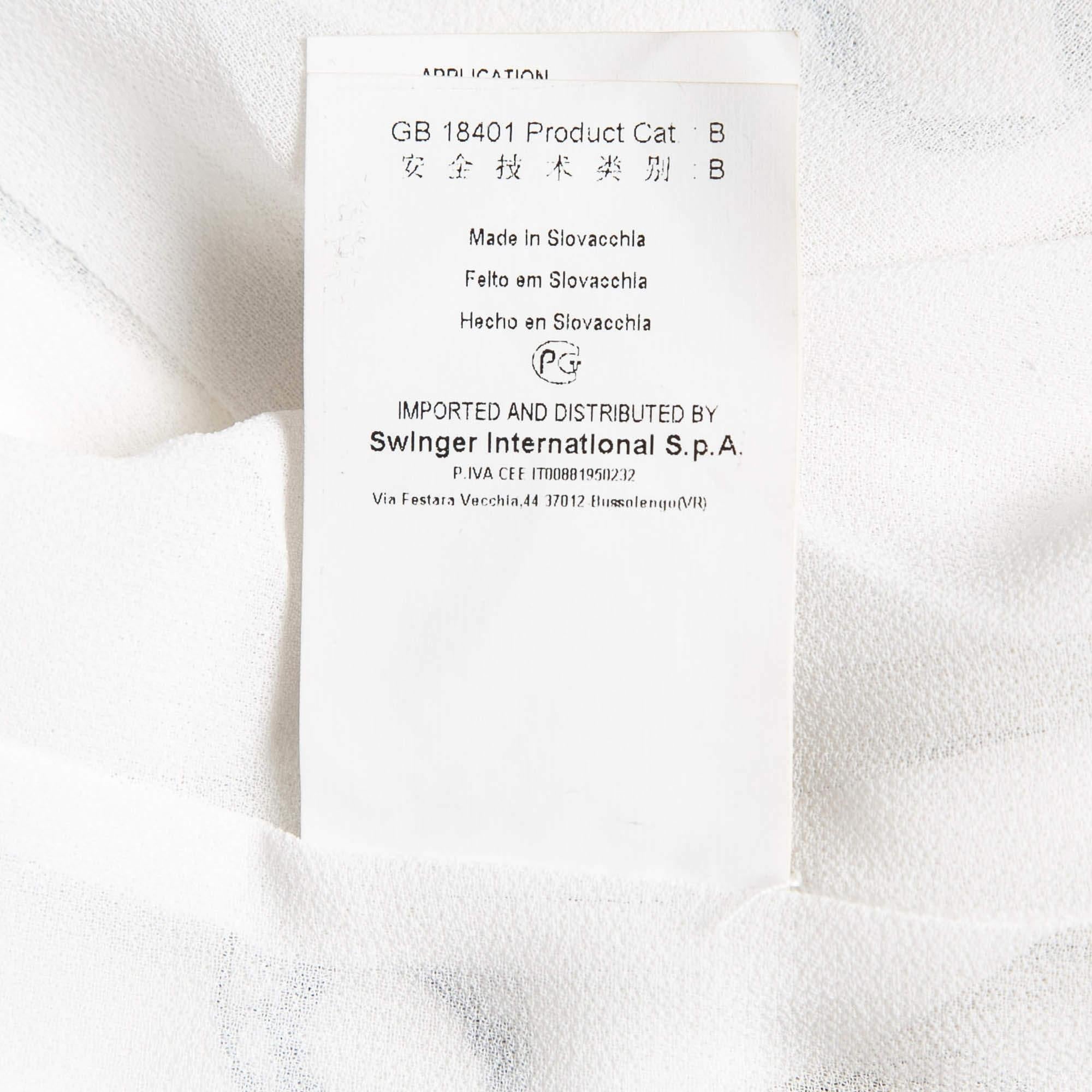Class by Roberto Cavalli Mini abito bianco in crepe stampata con orlo a balze M. in vendita 2