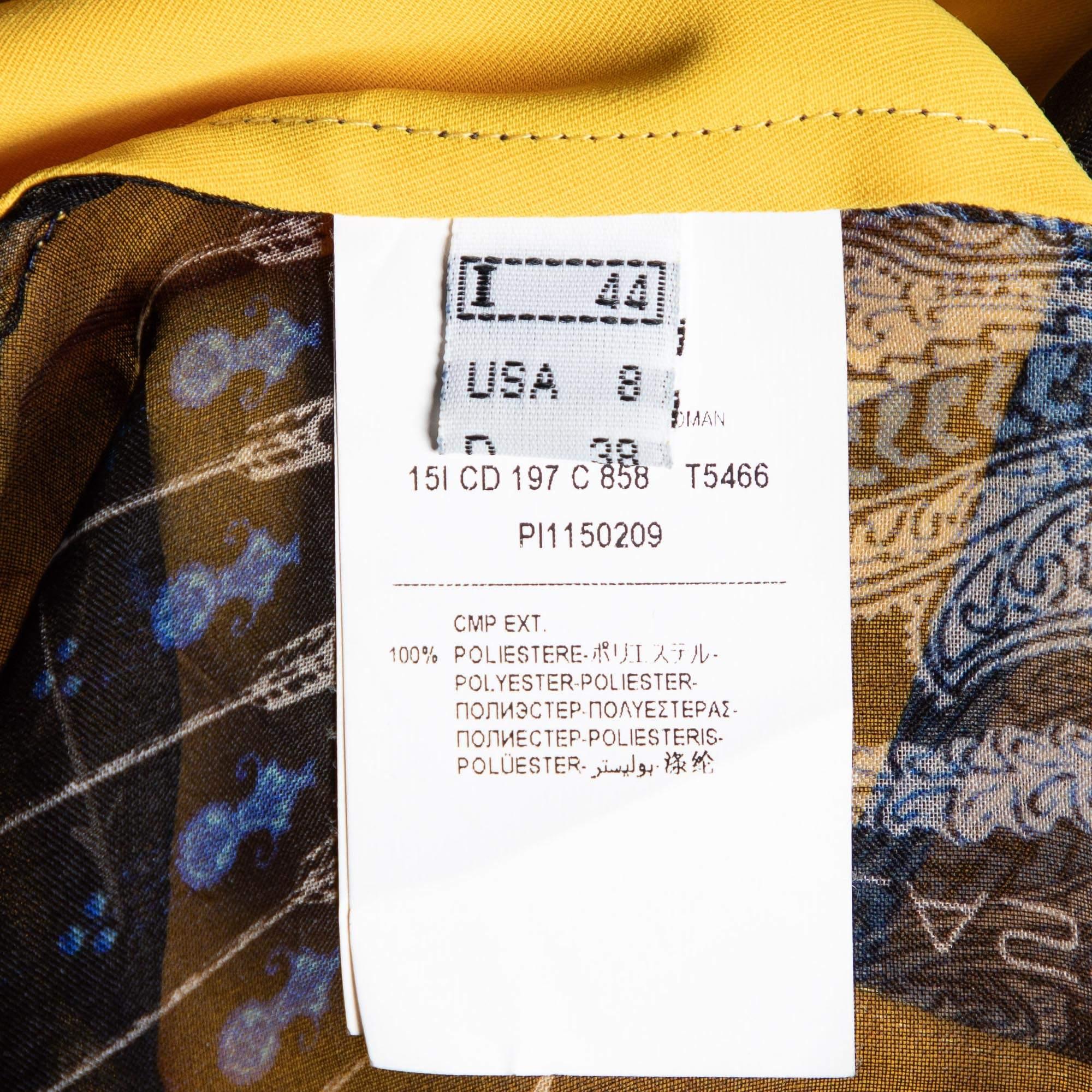 Class by Roberto Cavalli Yellow Crepe & Silk Paneled Blouse M For Sale 1
