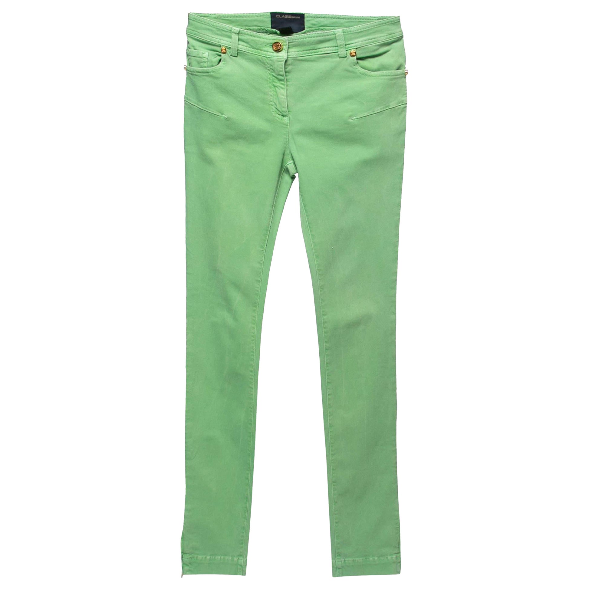 Class by Roberto Lime Green Denim Skinny Jeans S Waist 26"