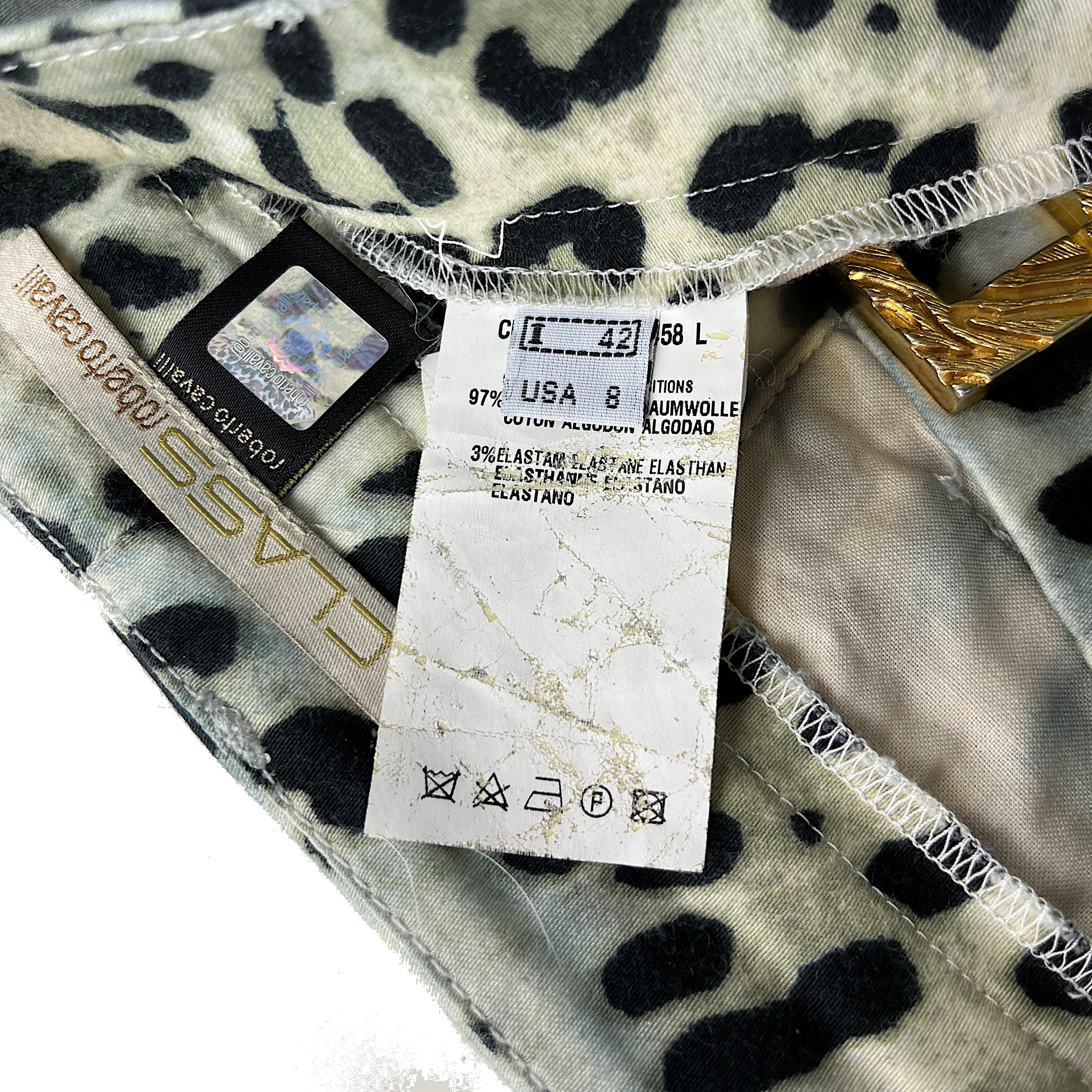 CLASS CAVALLI – 2011 Pants with Signed White Leopard Print  Size 8US 38EU 3