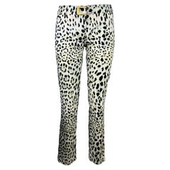 CLASS CAVALLI – 2011 Pants with Signed White Leopard Print  Size 8US 38EU