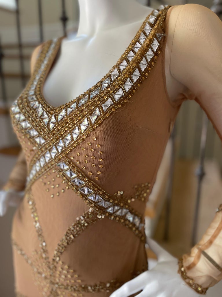 Class Cavalli Extravagantly Jeweled Vintage Evening Dress with Beaded Fringe  For Sale at 1stDibs | roberto cavalli beaded fringe dress, dress  extravagantly, tassel evening dress