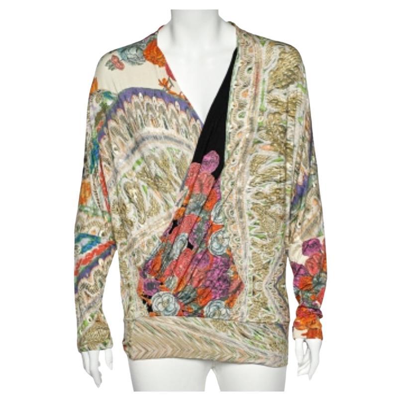 Haut drapé Class Cavalli en tricot imprimé multicolore L