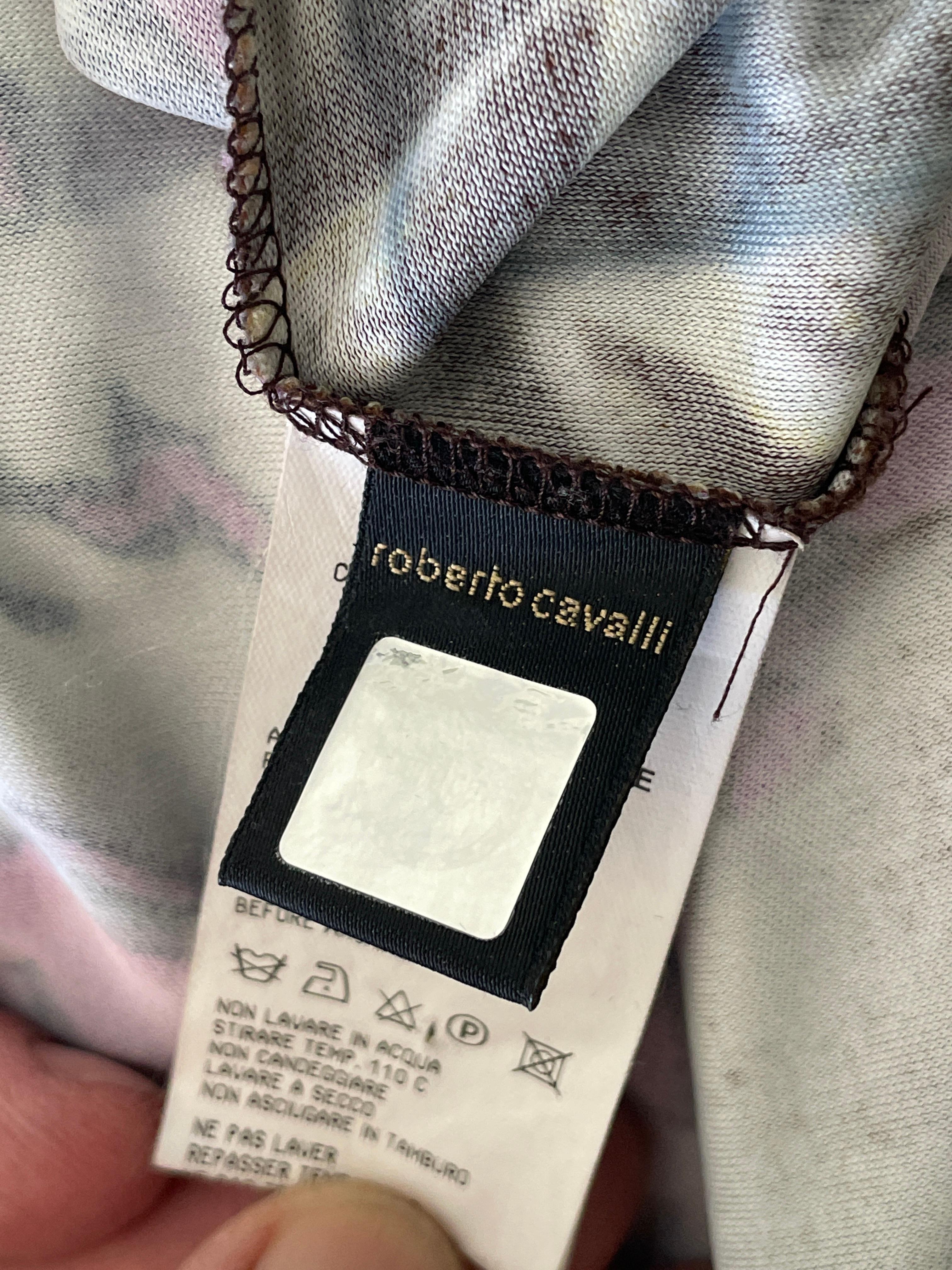 Class Cavalli Vintage 90's Tiger Head Print Evening Dress w Corset Lace Details For Sale 5
