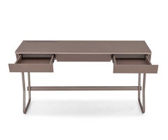 Customizable Chocolate Oak Desk with Two Storage Drawers, Class Collection