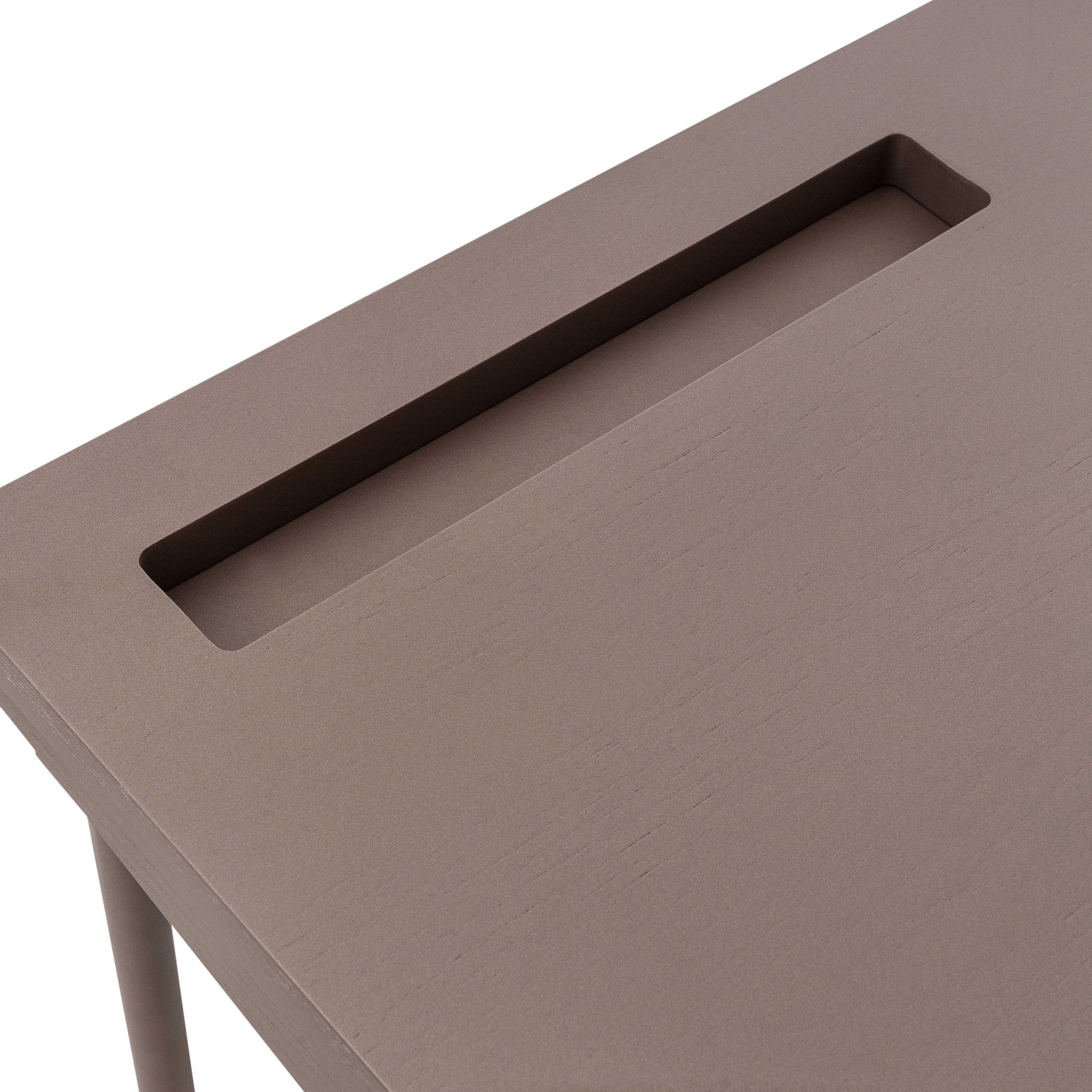 Customizable Chocolate Oak Desk with Two Storage Drawers, Class Collection In New Condition For Sale In Miami, FL