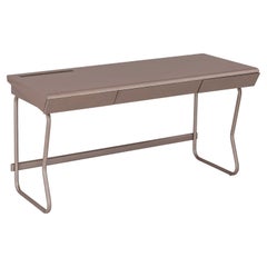 Bureau personnalisable en chêne chocolat avec deux tiroirs de rangement, collection Class