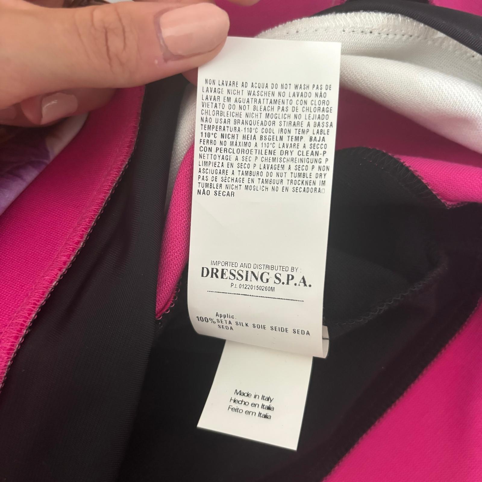 Class Roberto Cavalli abito nero smanicato con stampa floreale anni 2000 in vendita 6
