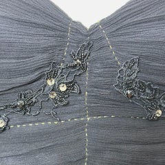 Class Roberto Cavalli Black Ruched Embroidered Crystal-Embellished Bustier Top
