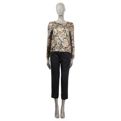 CLASS ROBERTO CAVALLI gold FLORAL JACQUARD Blouse Shirt 40 S