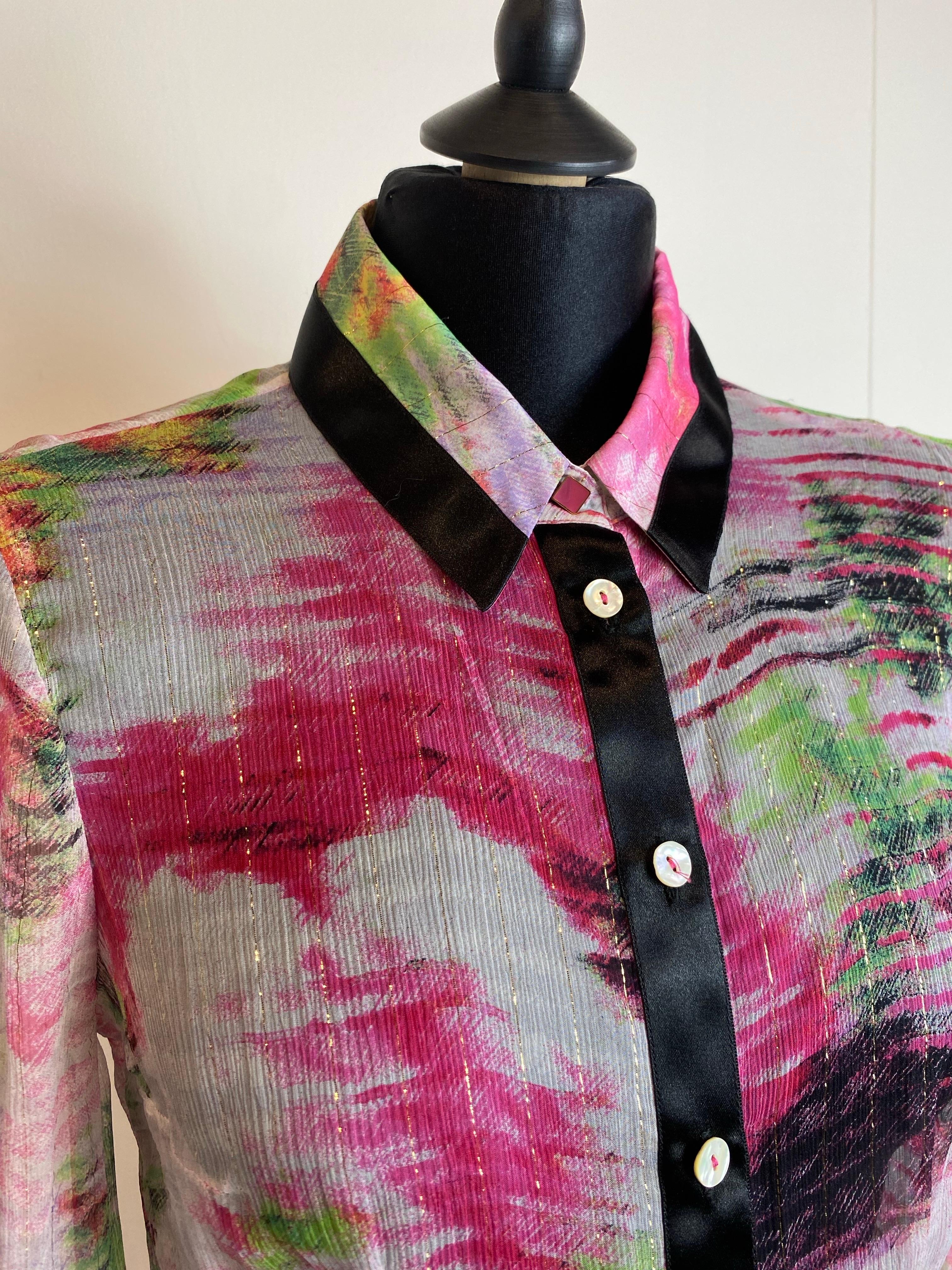 Gray Class Roberto Cavalli semi transparent shirt For Sale
