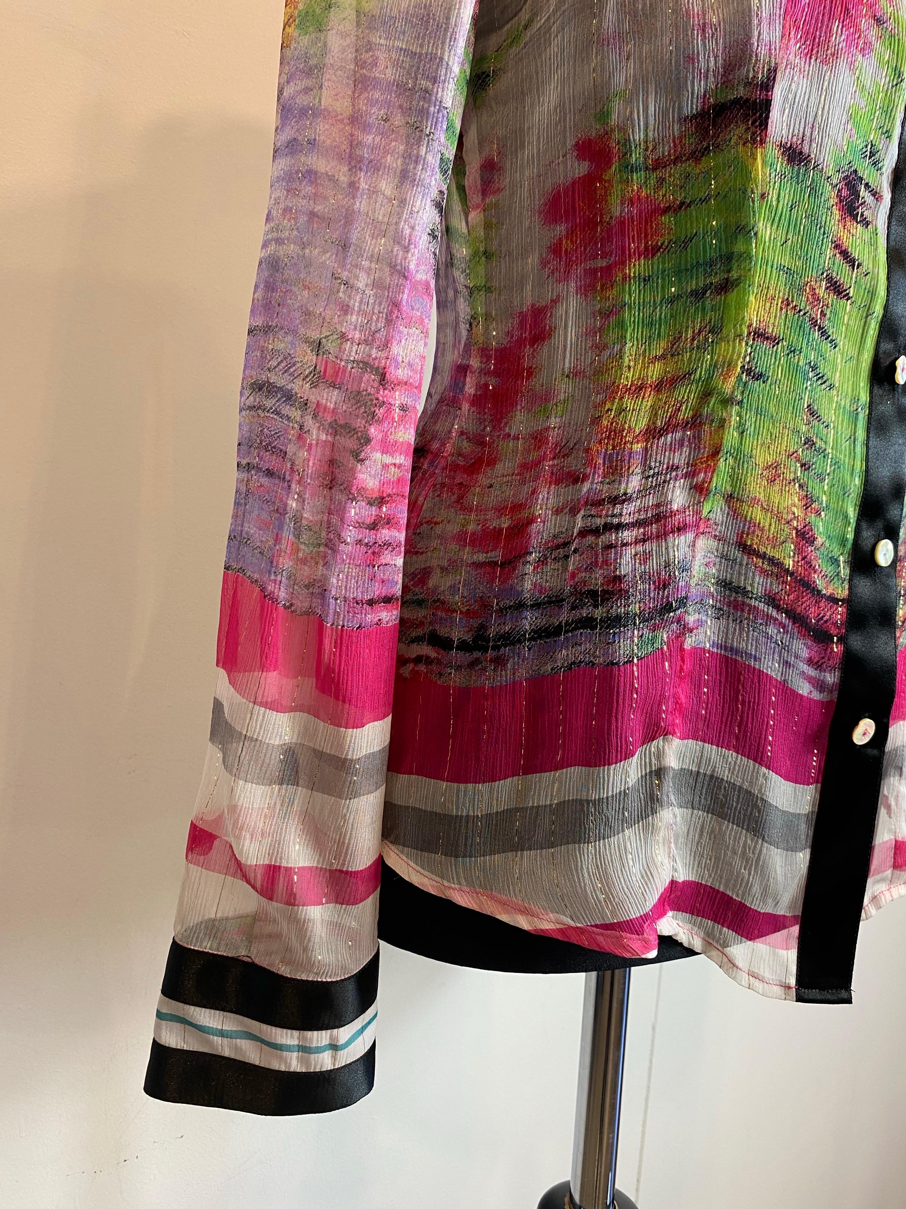Class Roberto Cavalli semi transparent shirt In Excellent Condition For Sale In Carnate, IT