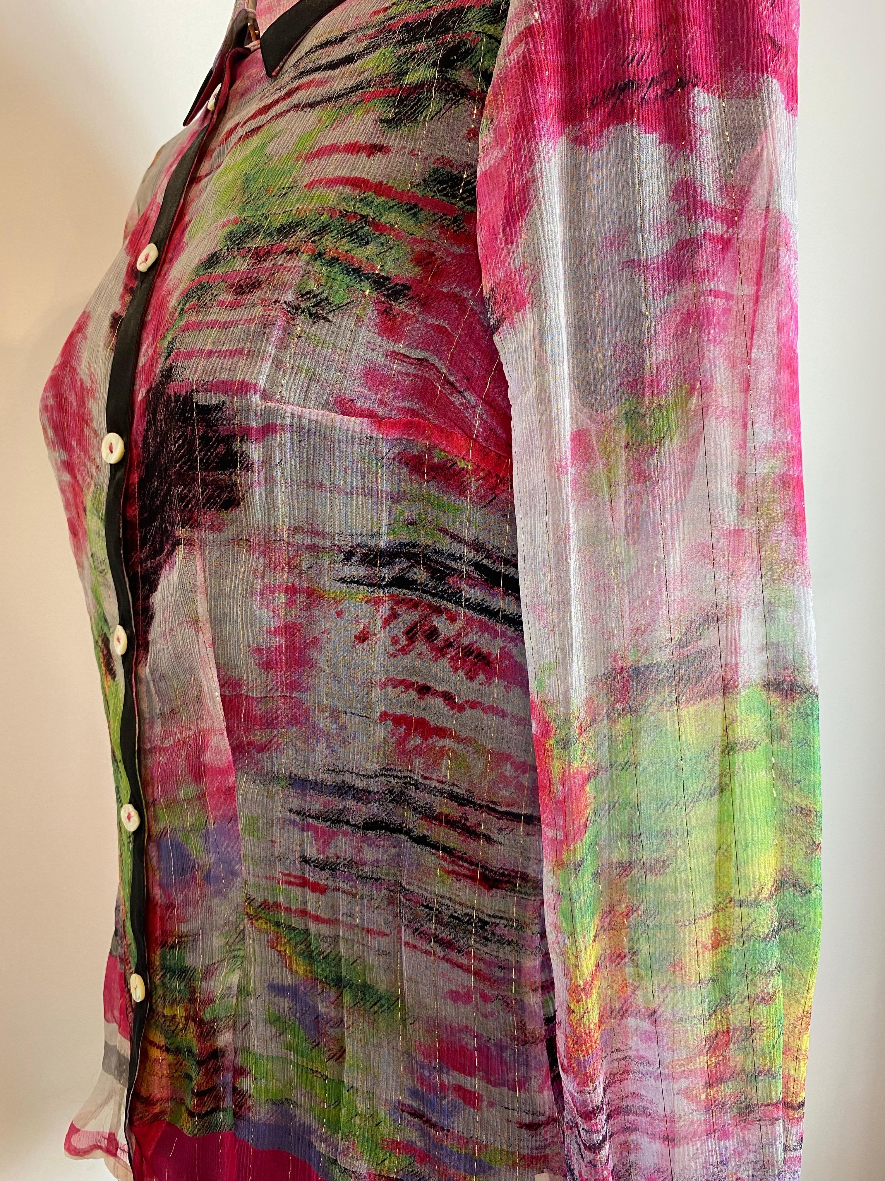 Class Roberto Cavalli semi transparent shirt For Sale 4