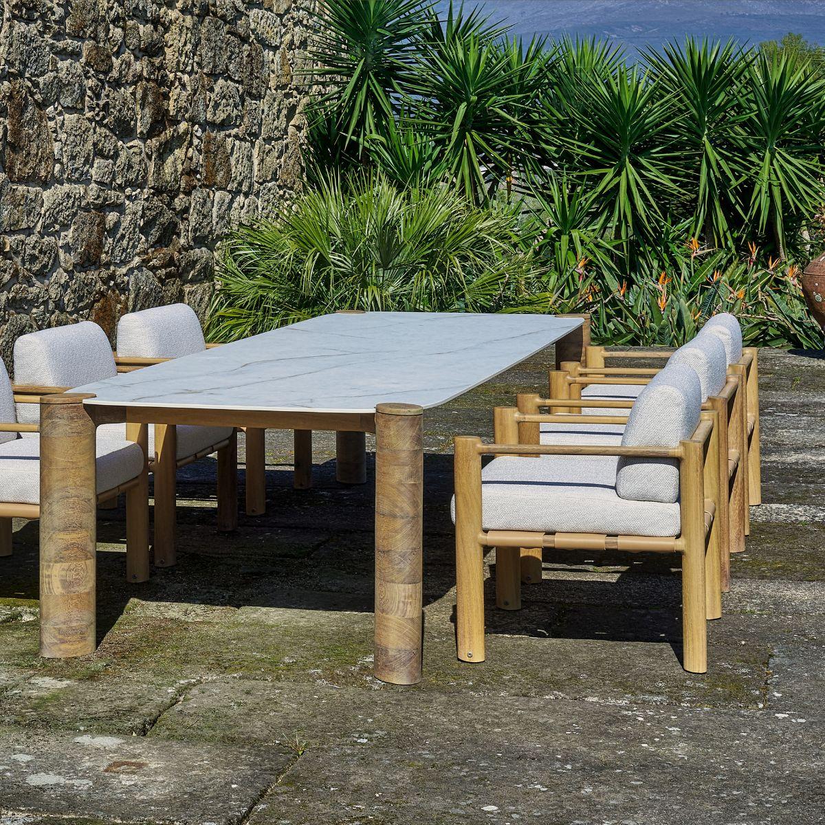 XXI secolo e contemporaneo Class.25 Contemporary Dining Table in Wood and Ceramic by Ronald Sasson in vendita