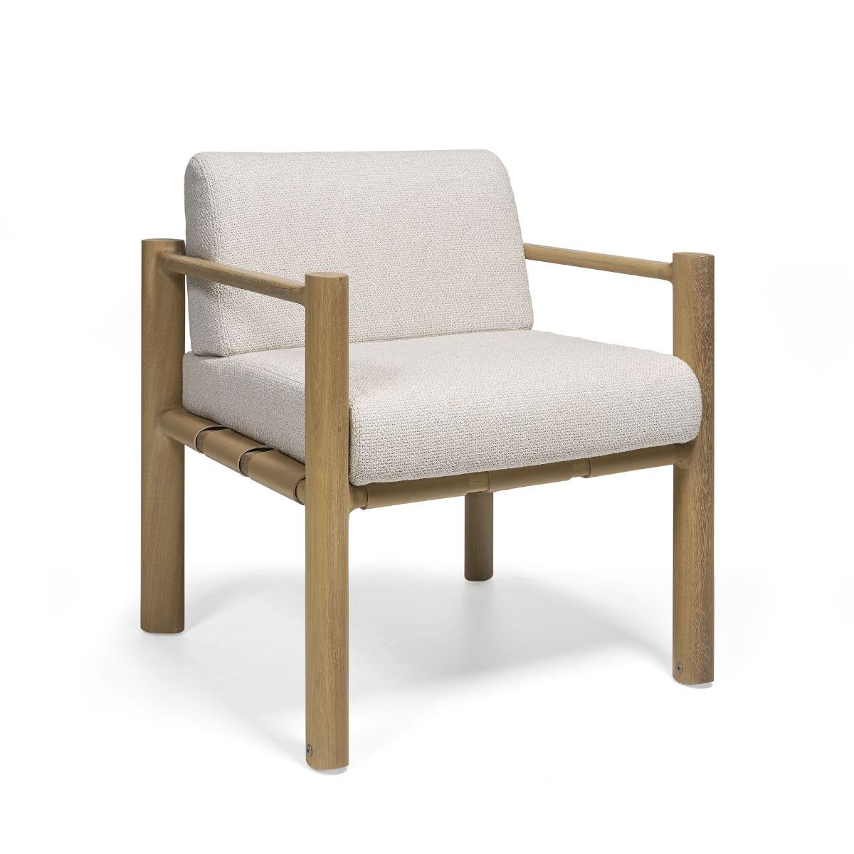 Class.25 Contemporary Outdoor Chair in Wood and Leather by Ronald Sasson (21. Jahrhundert und zeitgenössisch) im Angebot