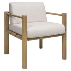 Class.25 Contemporary Outdoor Chair in Wood and Leather by Ronald Sasson